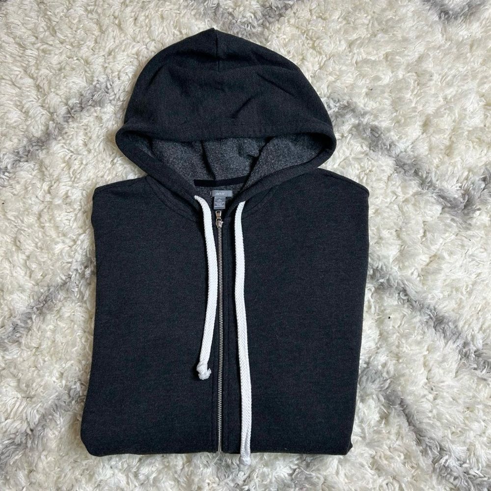 Aerie Charcoal Gray Zip-Up Hoodie